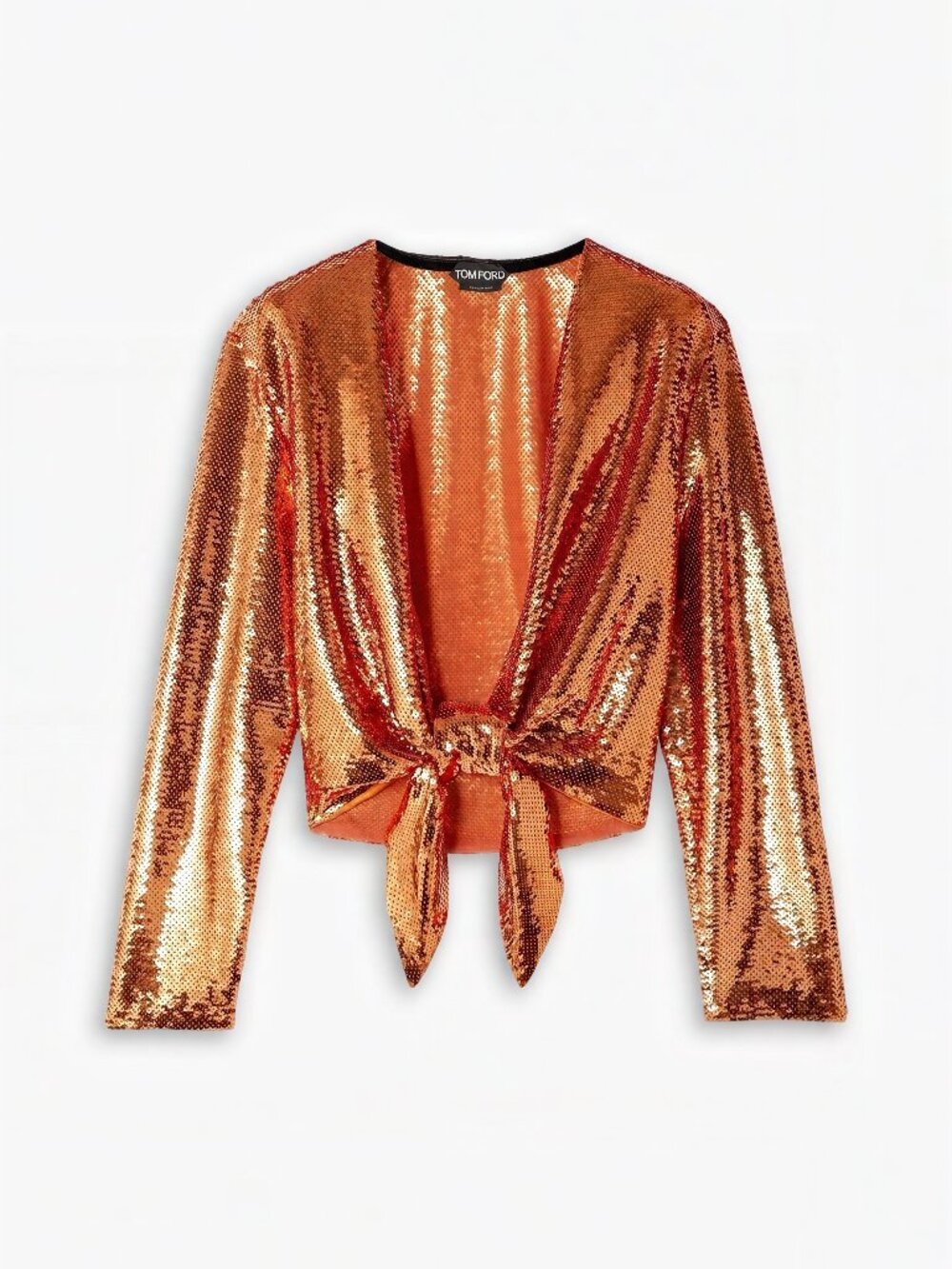 LIKE NEW Tom Ford Tie-front sequined tulle top